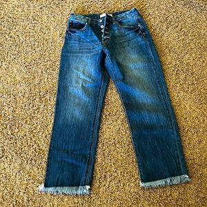 High rise Kan Can- size 27 wide frayed leg